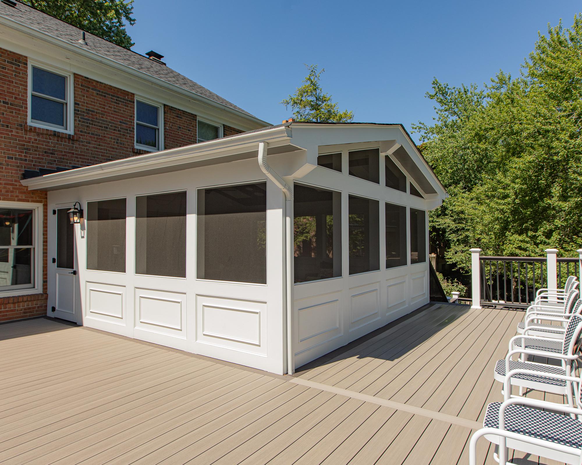 new screened porch exterior view